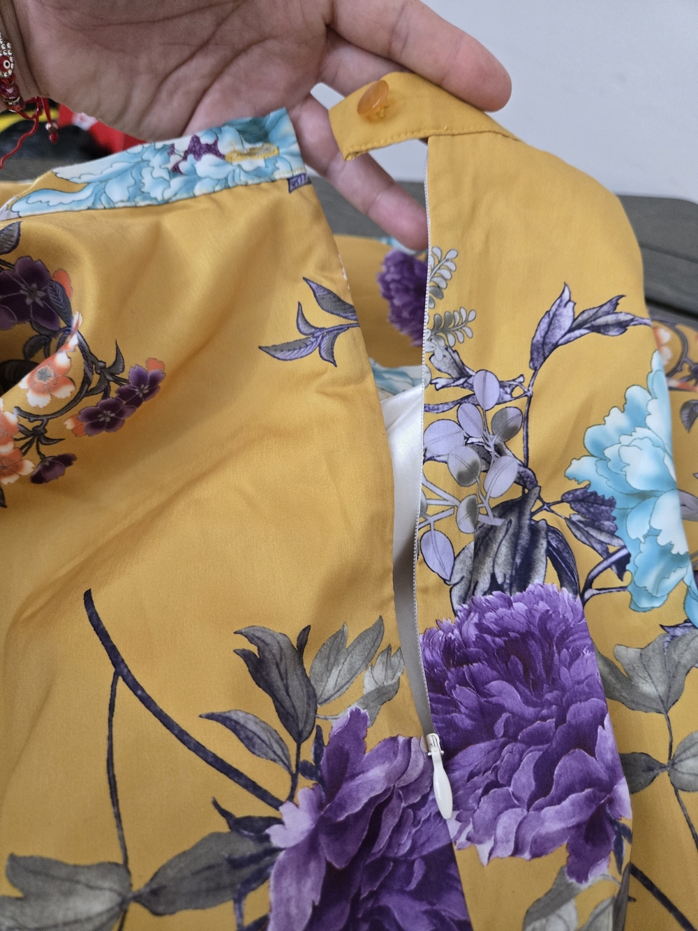 ModCloth Ikebana for All Floral A-Line Skirt Mustard Yellow XL - Picture 14 of 16